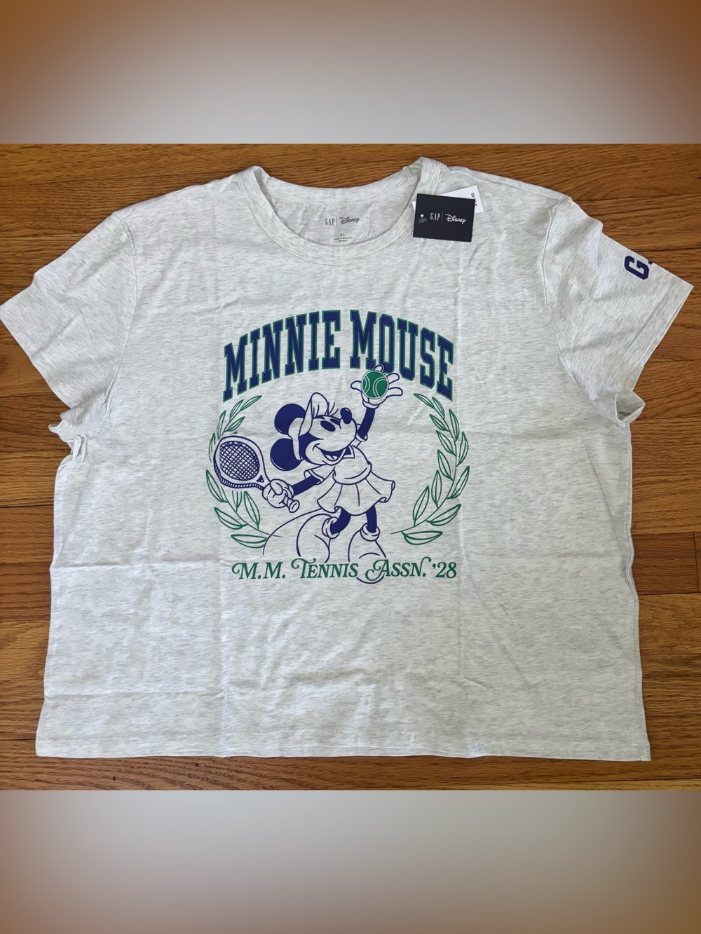 Gap x Disney Tshirt Women’s XL Gray Minnie Mouse Graphic Tee Cropped Top New